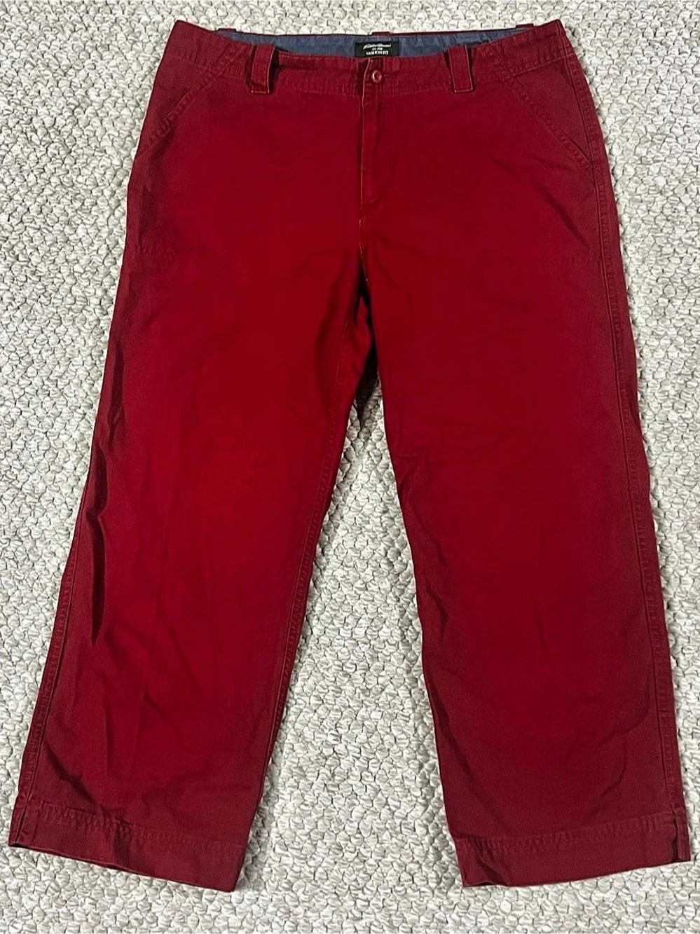 Eddie Bauer Vashon Fit Chino Capri Pants Womens Size 8 Casual RED 100% Cotton